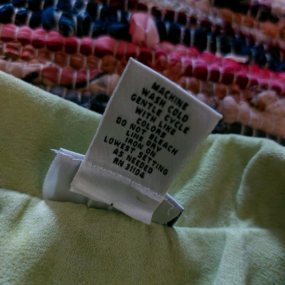 Vintage 90s Kim Rogers Chunky Stitch Lime Green Workwear Blazer Jacket - Picture 14 of 14